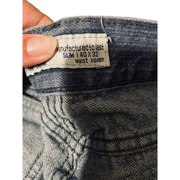 Level One Blue Relaxed Straight Leg Denim Jeans Men Sz 40x32 - Picture 14 of 14